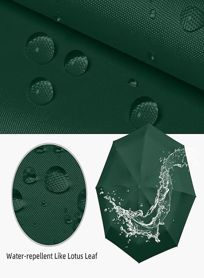 REXERA Mini Umbrella with Case for Men & Women (Manual Open) Compact Travelling Umbrella, Polyester & UV Protection Fabric for Summer/Anti-Slip Handle- Use in Rain & Summer- 6 Frame (Dark-Green) - Image 3